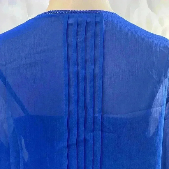 Valerie Stevens Womens Galaxy Blue Blouse - Picture 6 of 10